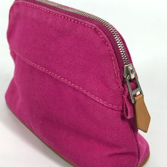 HERMES Bolide pouch mini mini Makeup pouch Cosmetics Pouch Pouch Canvas pink - Picture 8 of 13